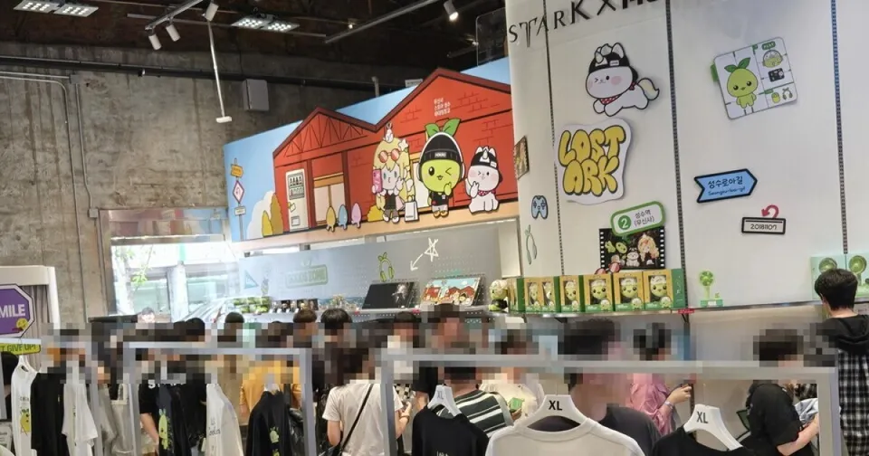 Pop-up interior with character decor and goods displays